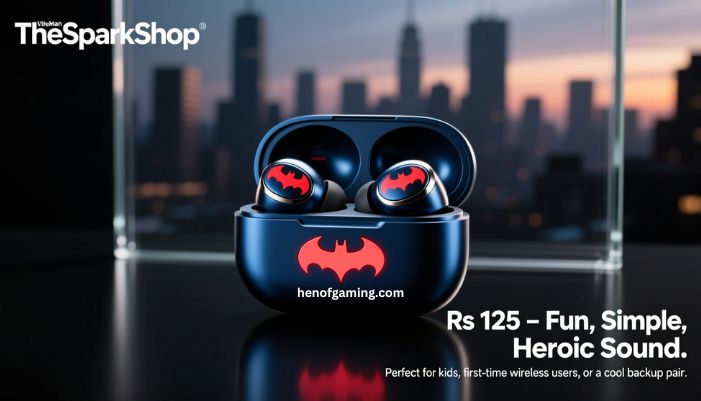 rs 125 only on thespark shop batman style wireless bt earbuds