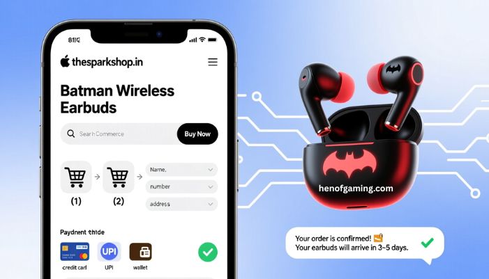 rs 125 only on thespark shop batman style wireless bt earbuds